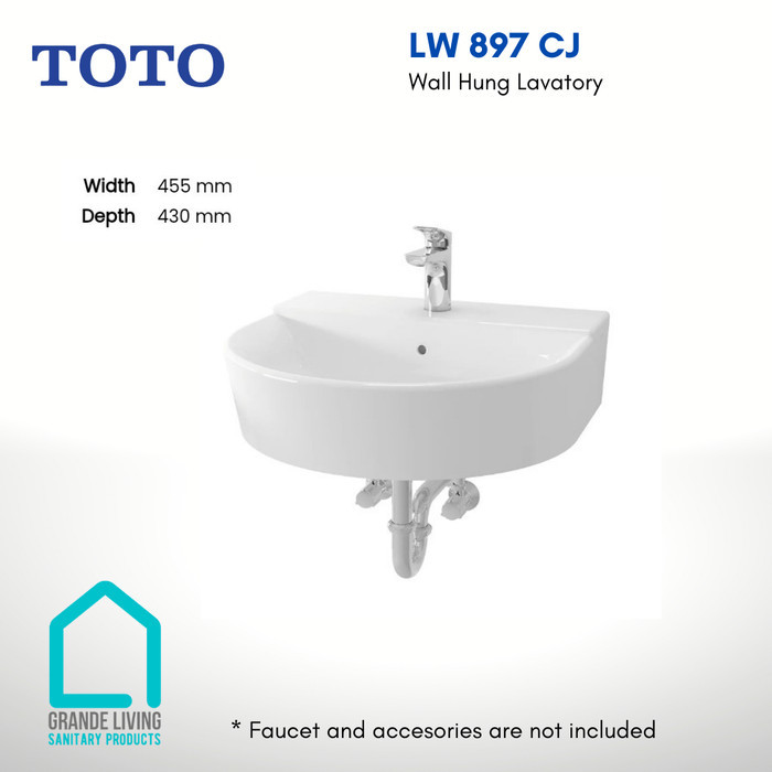 TERBARU TOTO Wastafel Gantung Keramik Wall Hung Basin LW897CJ LW 897 CJ