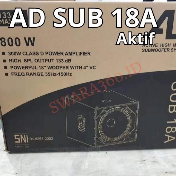 Sale Speaker Aktif Subwoofer Ad Sub 18A 18Inch