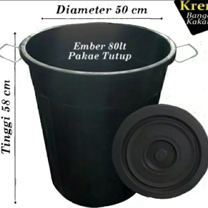 TERLENGKAP Ember tong air kamar mandi plastik besar 80 liter ploaris