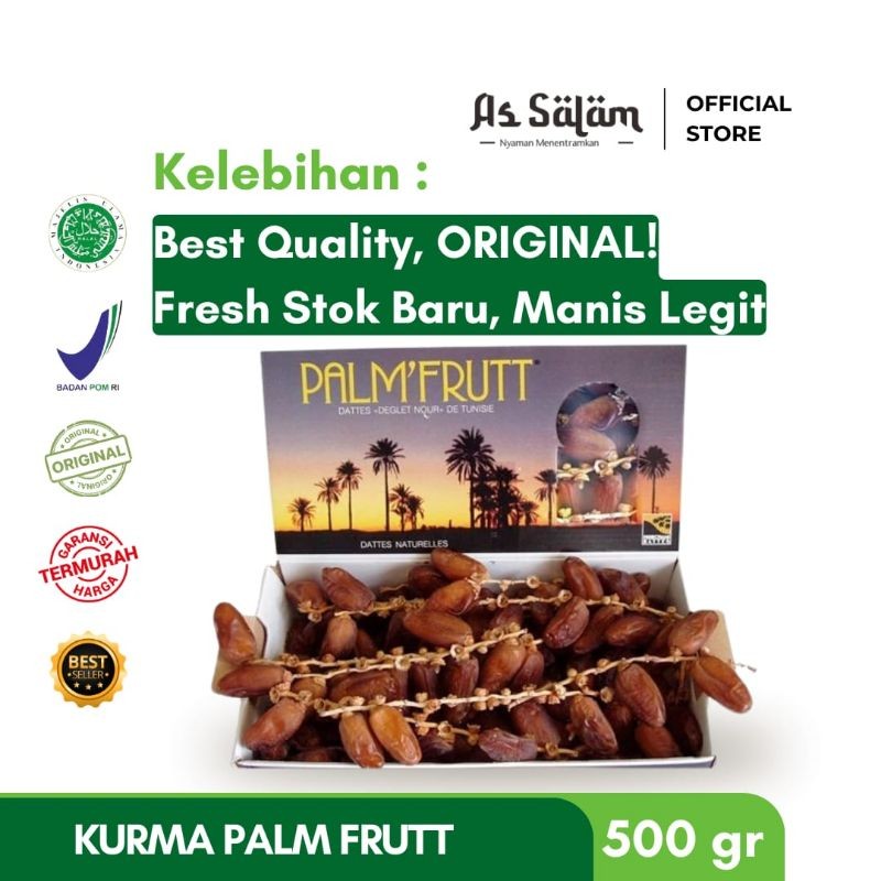 

Kurma Palm Fruit Original Kurma Tangkai Tunisia Kualitas Super - 500 Gram