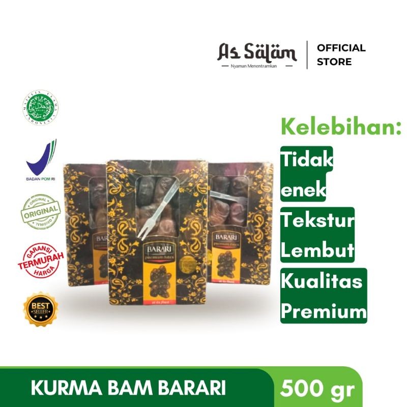 

Kurma Bam Barari Kurma Anggur Kualitas Premium Manis Legit dan Fresh - 600 Gram