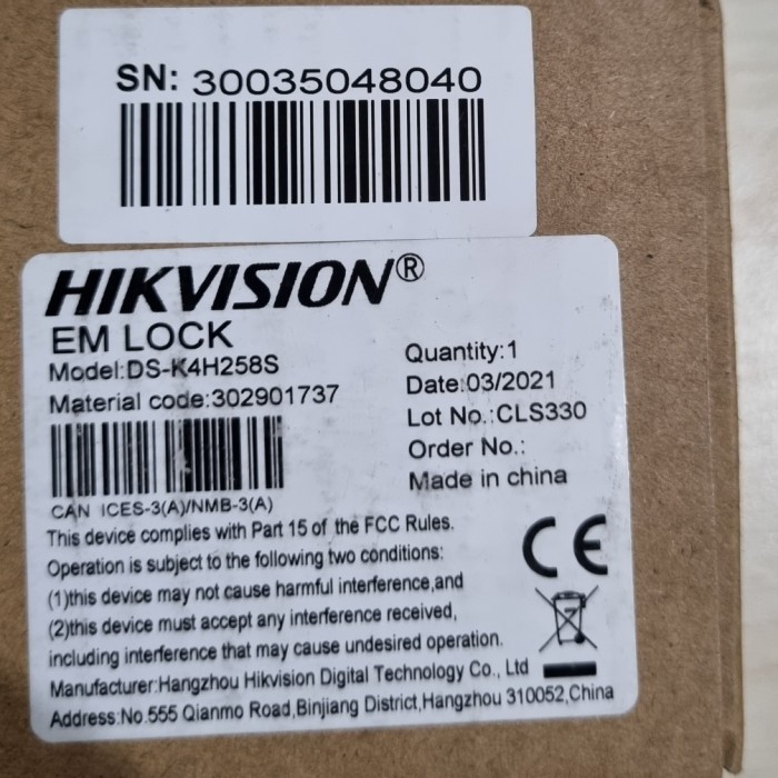 HOT SALE HIKVISION K4H258S . DS-K4H258S magnetic lock single door