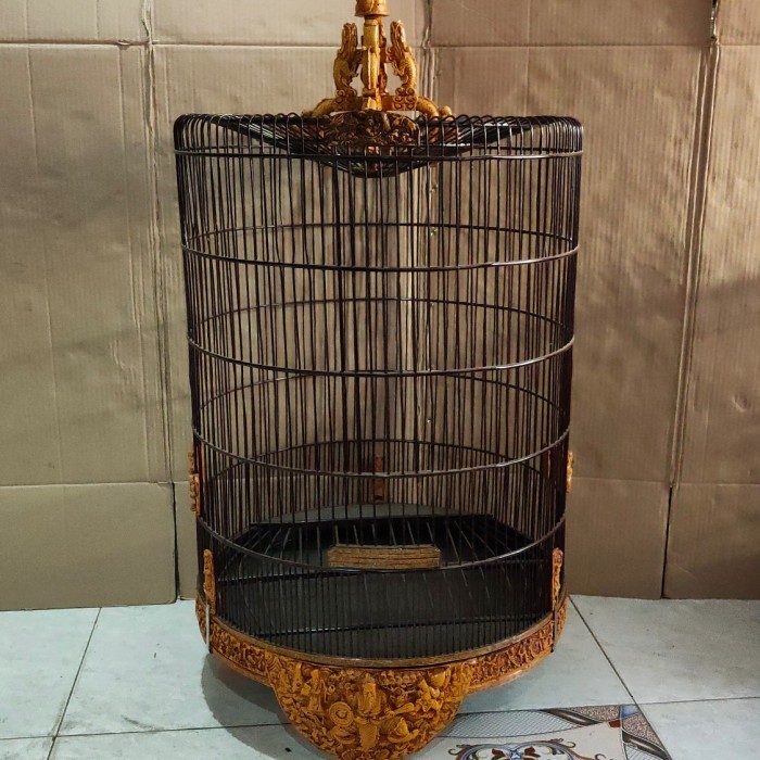 Sangkar Murai Fiber Ukir Coklat no 2 [GRAB GOJEK ONLY]