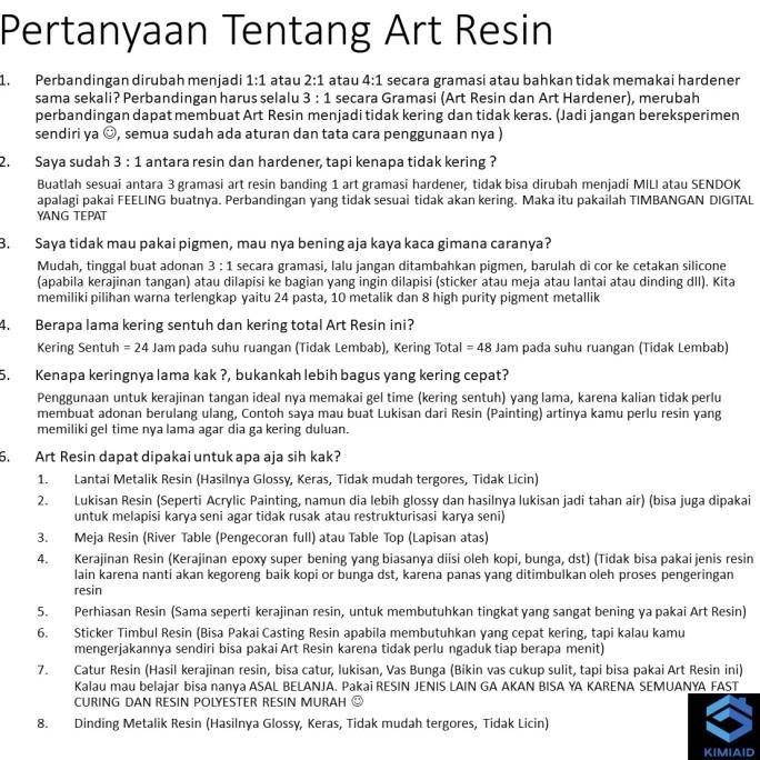

Promo Art Resin - 400 Gr Epoxy Resin Bening - Kerajinan Tangan COD