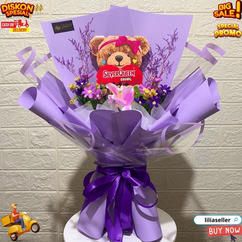 

Buket Coklat Silverqueen Bear Terbaru Size Medium Hadiah Unik Bouquet Valentine Kado Pacar Gift Ultah Kejutan Anniversary Custom Request Viral D Sale
