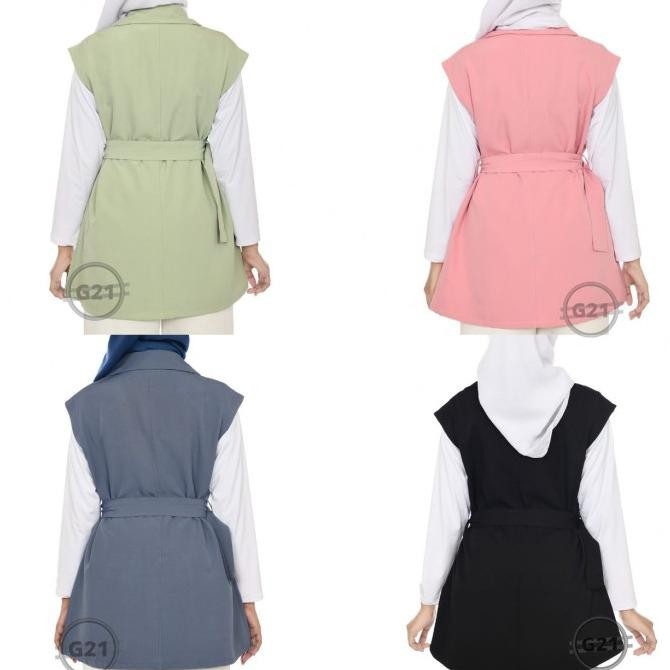 Outer Rompi Vest Cardigan Blazer Bolero Wanita Tanpa Lengan Import Umeshidayati