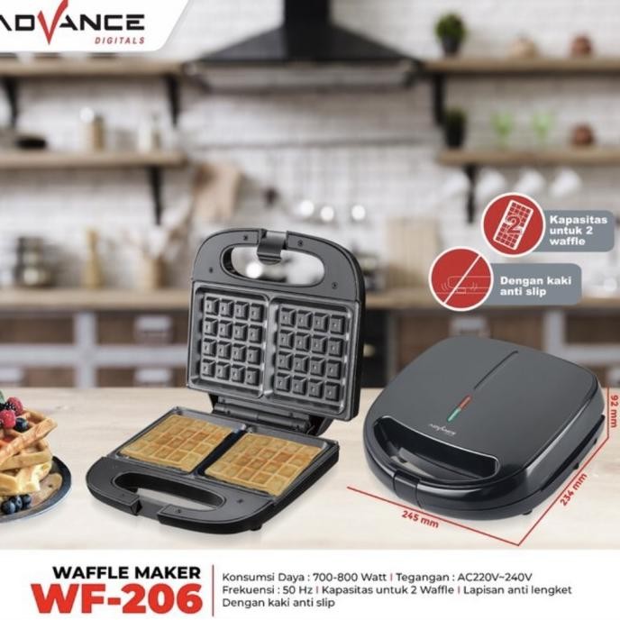 Advance Belgian Waffle Maker Alat Cetak Waffle Cetakan Wafel Wf-206 Clenza.Cassie
