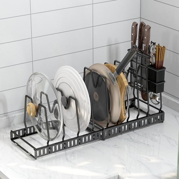 Rak Penyimpanan Panci Peralatan Dapur Rak Dapur Fleksible Anti Karat