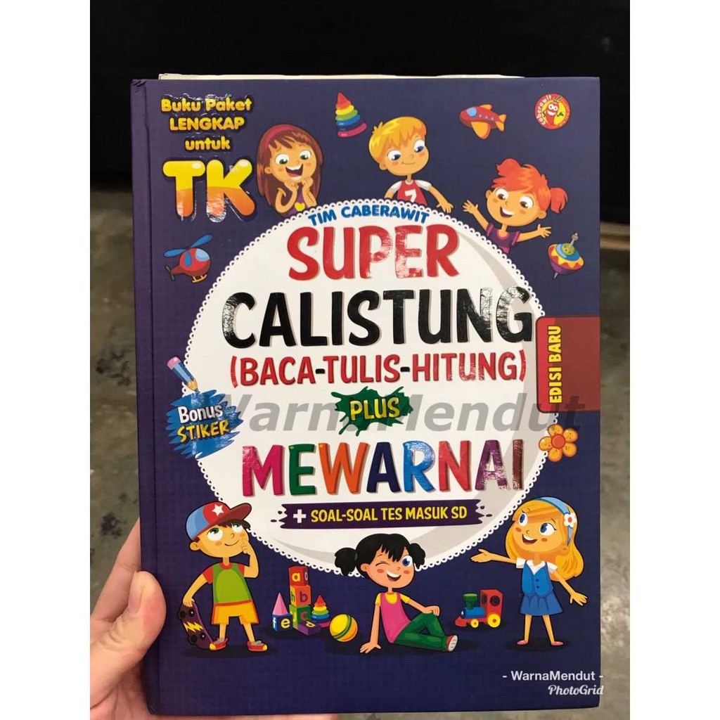 

Buku Super Calistung & Mewarnai untuk anak TK, plus stiker WMO BBW