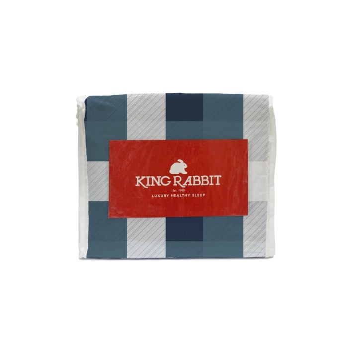 King Rabbit Organic Bamboo Collagen Set Sprei Sarung Bantal Guling Motif Heeton Toska