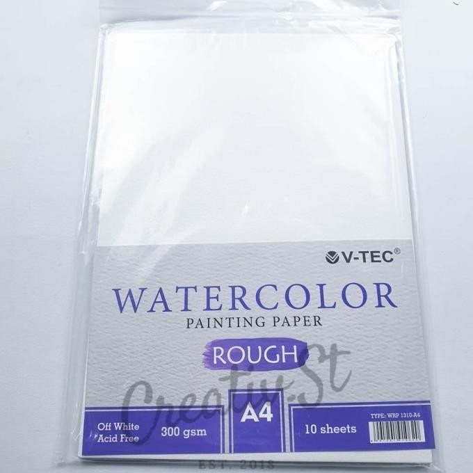 

Sale V-Tec Water Color Paper 300 Gsm Rough 10 Sheet A4