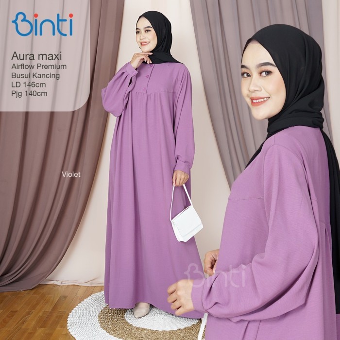 new aura maxy dress super jumbo gamis wanita big size adem by Binti