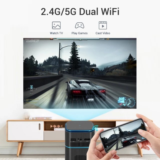 D042 Mini Pocket Portable DLP 4K ProjectorWireless Mobile Smart Video
