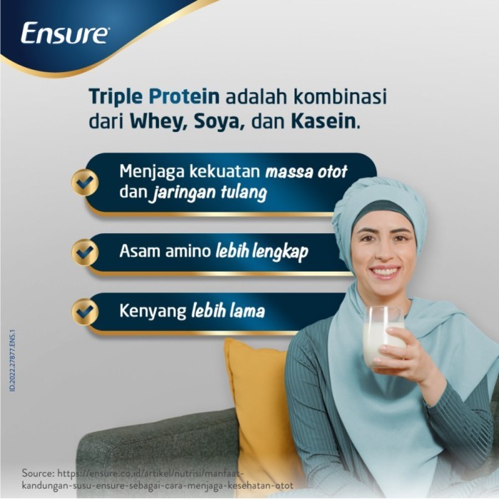 

ENSURE SUSU NUTRISI DEWASA RENDAH LAKTOSA 900GR RASA VANILLA-COKLAT