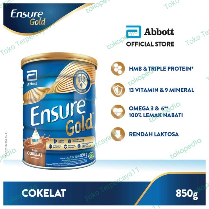 

Susu ensure gold rasa coklat 850gr susu bubuksusu lansia