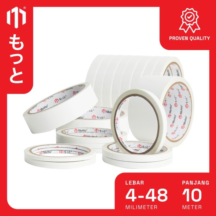 

Double Tape Aneka Ukuran 10 Meter - Motto Tape