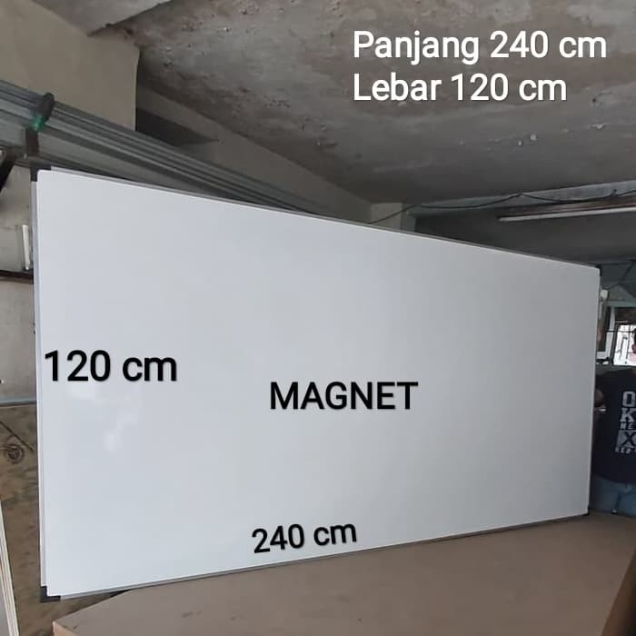 

Whiteboard paling besar 120 x 240 cm papan tulis terbesar 240 x 120 cm