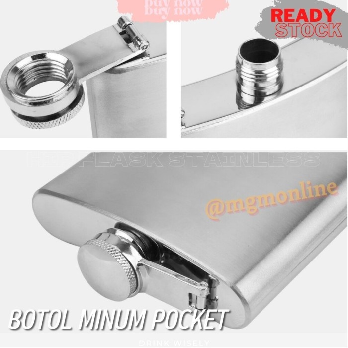 Botol Pocket Stainless 280Ml Hip Flask 10Oz Liquor Botol Minuman Keras