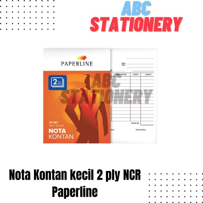 

Terlaris Nota Kontan kecil 2 ply NCR Paperline (kelipatan 10 buku) SALE
