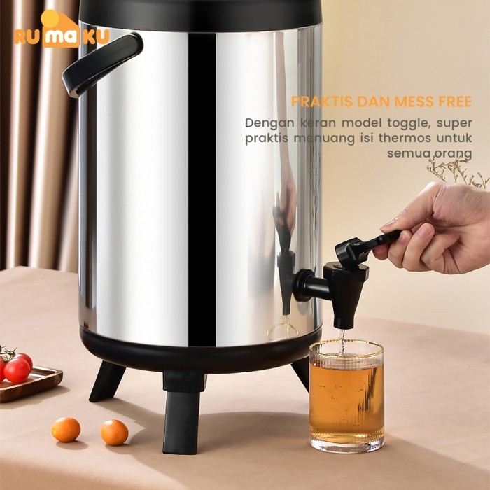 RUMAKU Dispenser Termos Air Besar Panas Dingin Stainless Steel 12 Liter