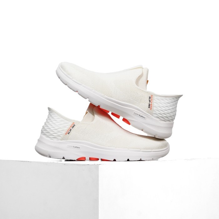 Sepatu Skechers Go Walk 6 Wanita Slip In Fabulous View Off White [124569OFWT] Original