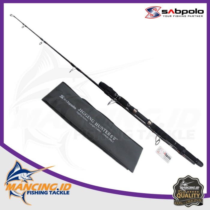 Joran Sabpolo Jigging Hunter 180cm alat pancing rod spinning PE 5-7