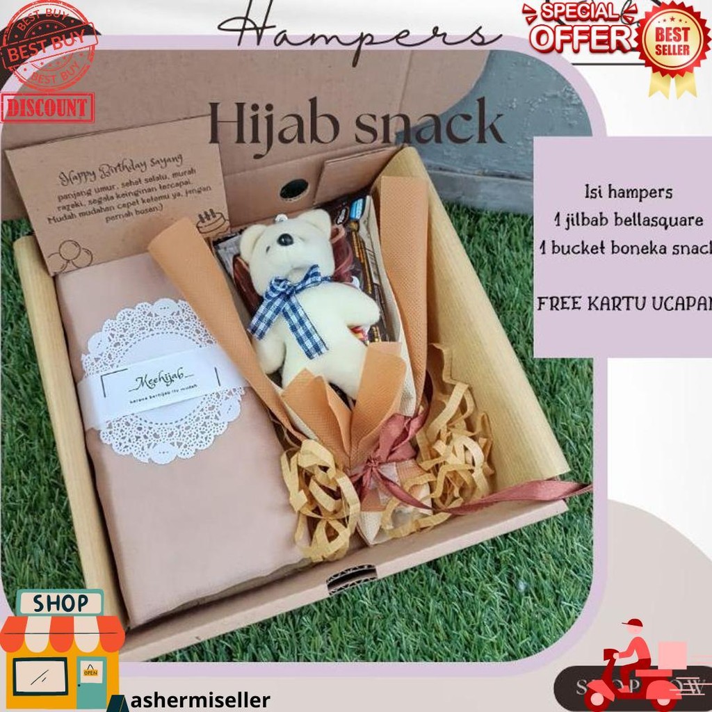 

Hampers Hijab Snack Boneka Murah Kado Ultah Pernikahan Wisuda Bucket D Termurah