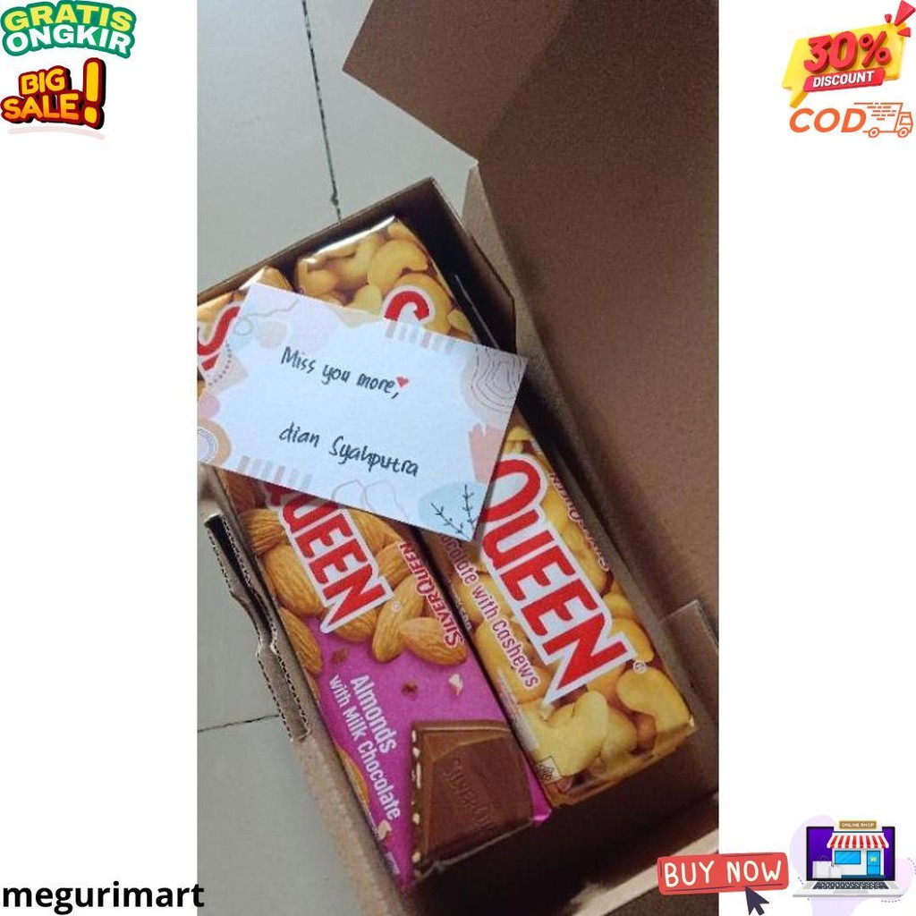 

Silverqueen Almonds/Mede 55 Gram 1 Box (6 Pcs) Free Custom Ucapan D Promo Puncak