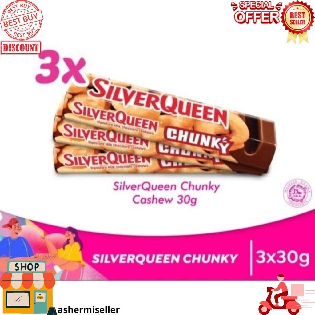 

Coklat Silverqueen Chunkybar Isi 3 X 30Gr Chunky Bar Silver Queen Cokelat Beruang Teddy Bear Rasa Cashew Mente Mete Mede Edisi Valentine Limited Edition Valentines Day Hadiah Gift Hampers Parsel Parcel Kado Ulang Tahun Anniversary Graduation Wisuda D Cod