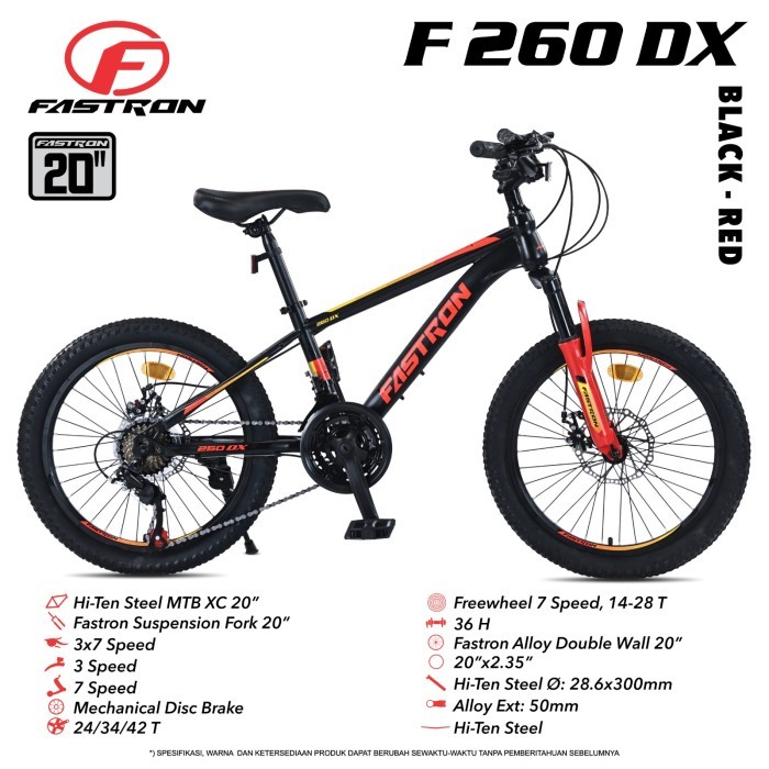 Sepeda 20 inc MTB FASTRON 260 DX 3x7 speed Sepeda anak Murah