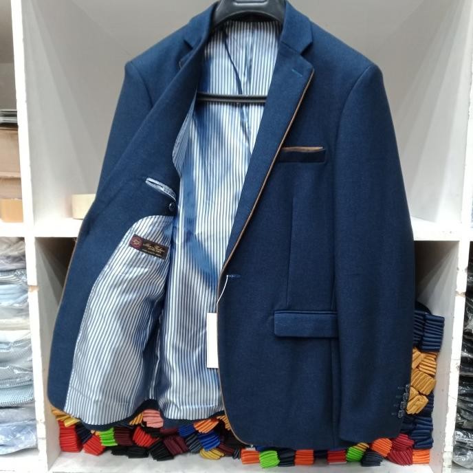 Grosir Jas Pria Slim Fit Casual Blazer Pria Biru Import Berkualitas