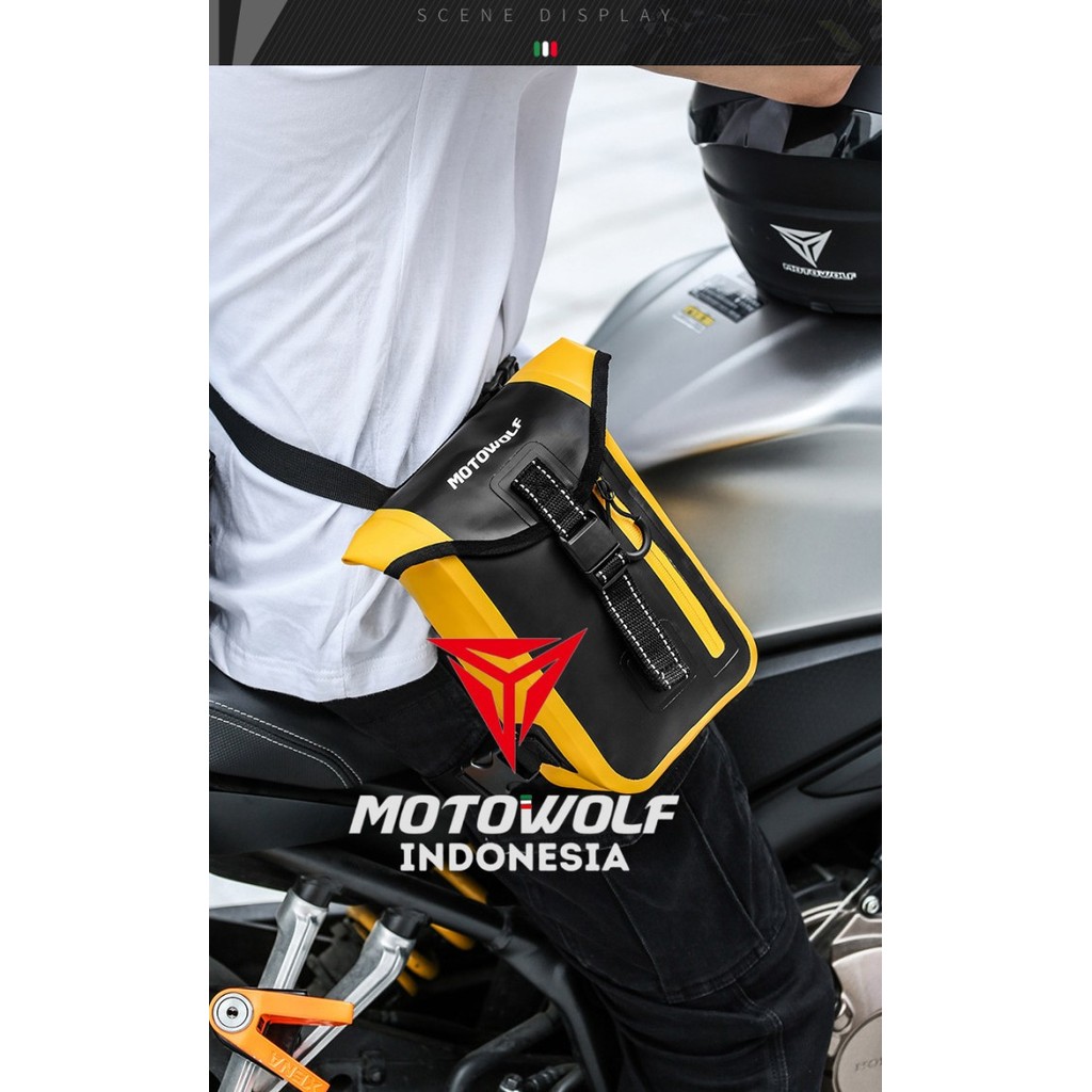 Tas Pinggang Paha Motowolf Waterproof PVC 0708