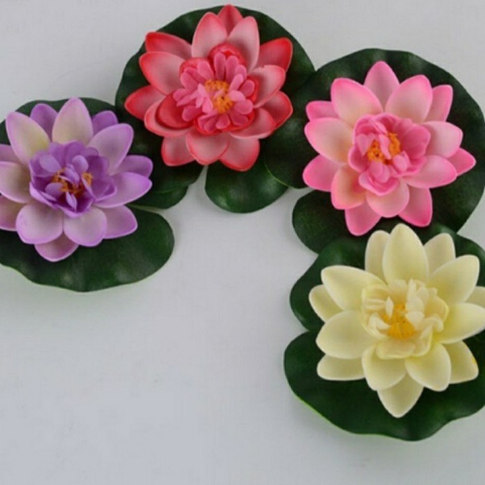 Bunga Teratai Plastik Bunga Hiasan Kolam Ikan Air Bunga Lotus Plastik
