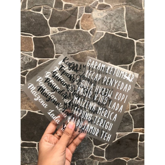 Stiker Bumbu Dapur Label Bumbu Dapur Transparant Stiker Label Garam Waterproof Stiker Set Bumbu
