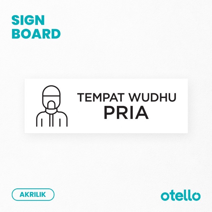 

Tempat Area Wudhu Pria Wanita Sign Board Akrilik UV Print Papan Nama L5E7