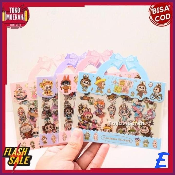 

| STV | STIKER LABUBU PERSEGI PANJANG 1 SET 3 LEMBAR STICKER LABEL LABUBU PERSEGI PANJANG UNIK LUCU IMUT 1 PACK 3PCS TERMURAH
