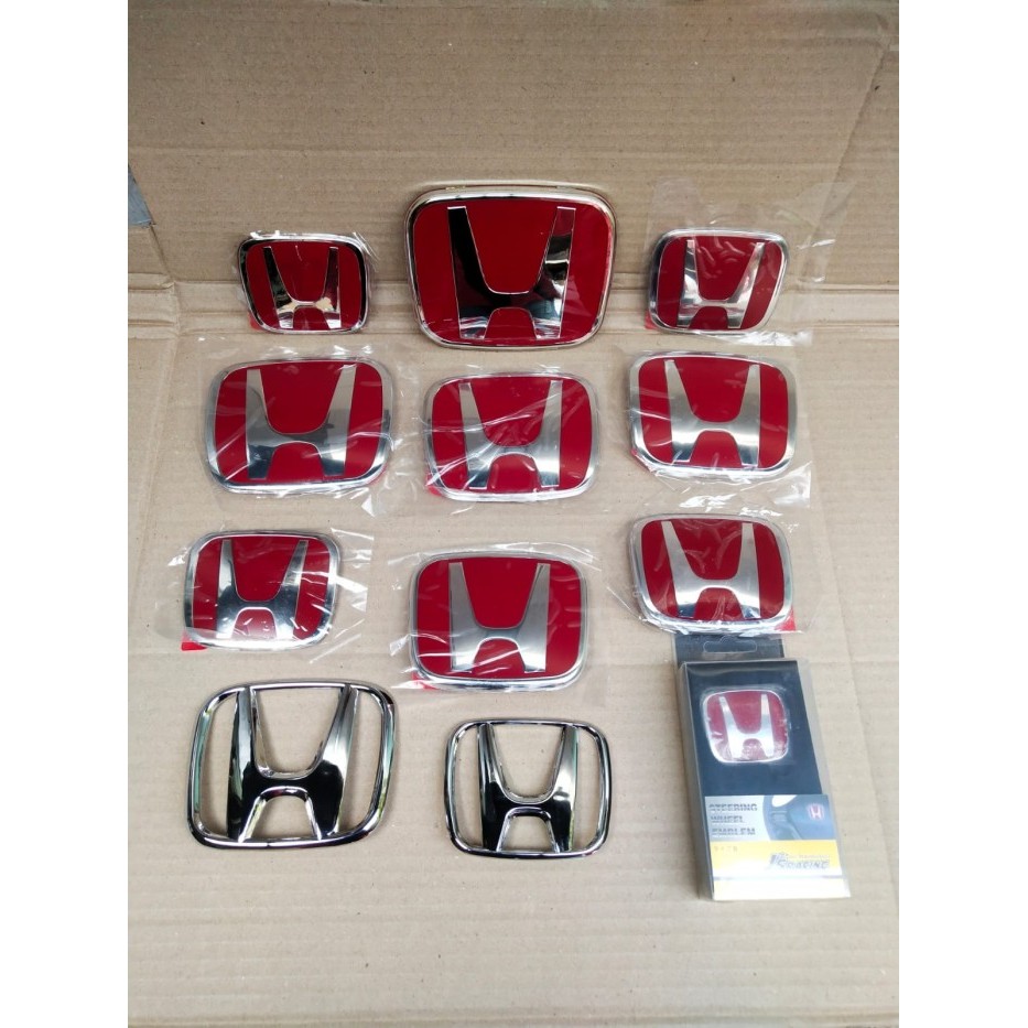 EMBLEM LOGO DEPAN BELAKANG H HONDA EMBLEM LOGO H HONDA MERAH KAP MESIN TERBAIK