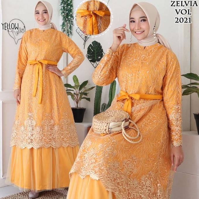 Grosir Gamis Pesta Mewah Zelvia Baju Pesta Muslim Zelvia Seragaman Bridesmaid