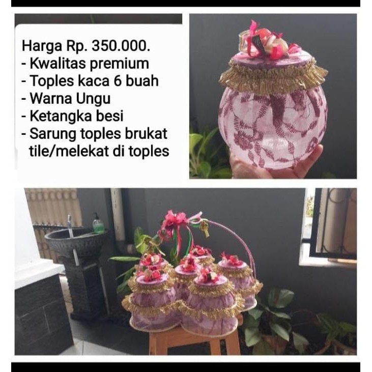 Toples Kue Kering kaca SET CANTIK.untuk kue LEBARAN .isi 5 MURAH