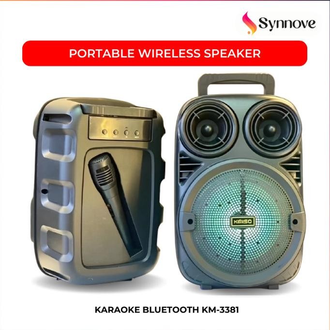 Speaker Bluetooth Full Bass SET Mic Speaker Bluetooth Karaoke Portable Karaoke Set Portable Speaker 