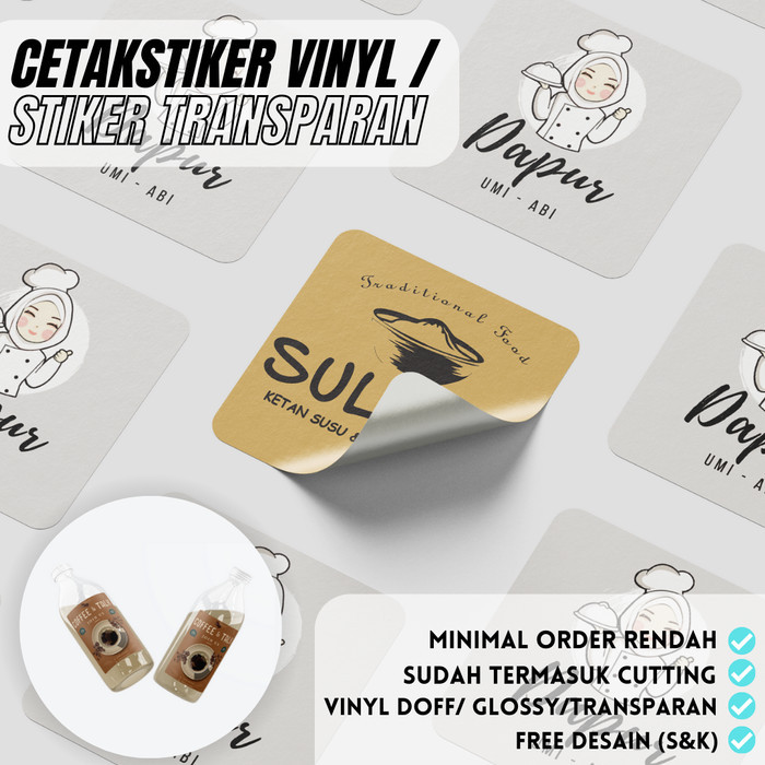 Cetak Stiker Label Vinyl/Transparan