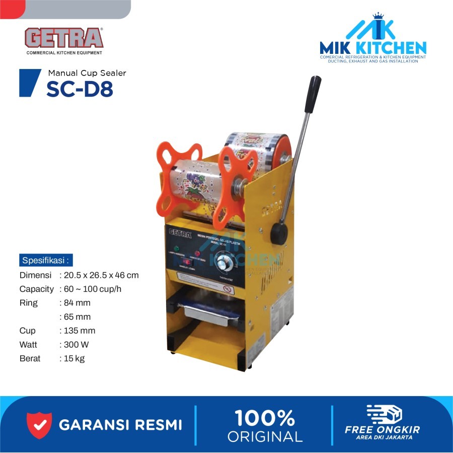 GETRA Cup Sealer Manual SC-D8 / SC D8 / SCD8
