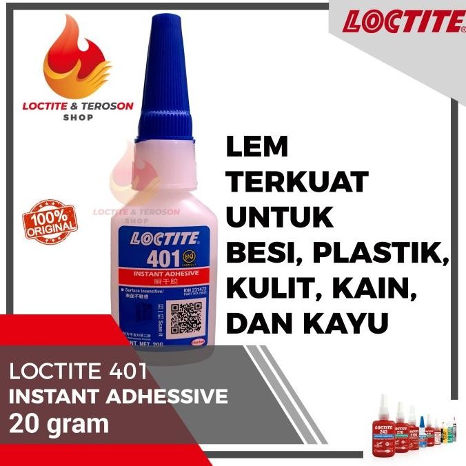 

LEM BESI PLASTIK KAIN KAYU SERBAGUNA LOCTITE 401 20GR KUAT DAN BENING