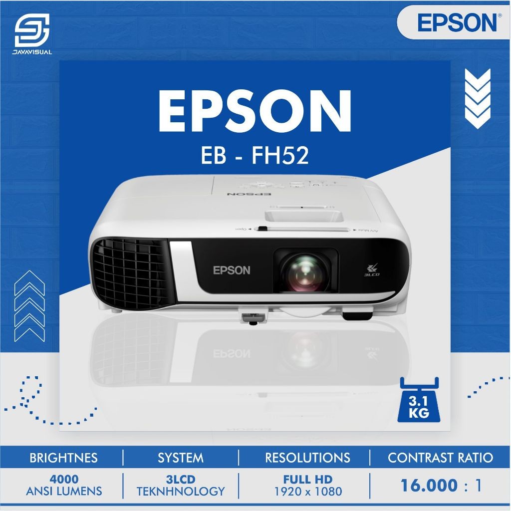 [JaVis] Proyektor EPSON EB-FH52 LCD 4000 Lumens WUXGA Full HD 1080p 3LCD Projector HDMI Wifi
