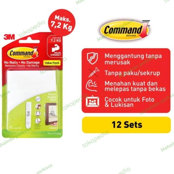 

Perekat Picture 3M Command Large Pic Hanging Strip 17206-12