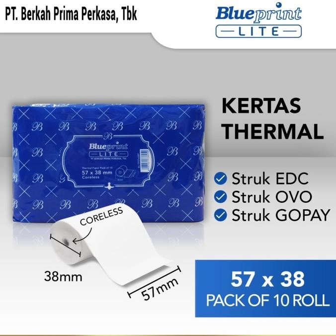 

Kertas Thermal Kertas Kasir Kertas Struk EDC BLUEPRINT Lite 57x38mm