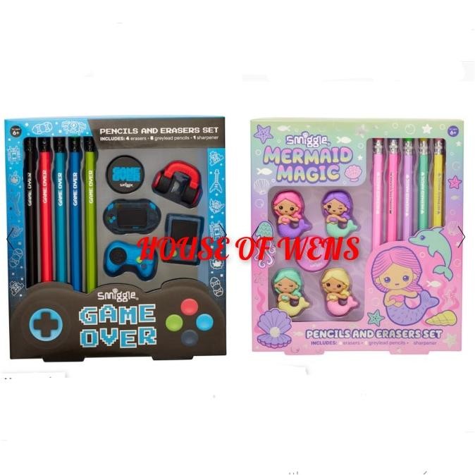 

SMIGGLE RIDE PENCIL AND ERASER GIFT BOX SET - PENSIL DAN PENGHAPUS SET