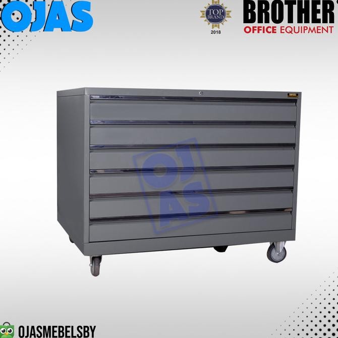 

BEBAS ONGKIR - Lemari Arsip Besi Gambar Horizontal 6 Laci A0 Brother B602