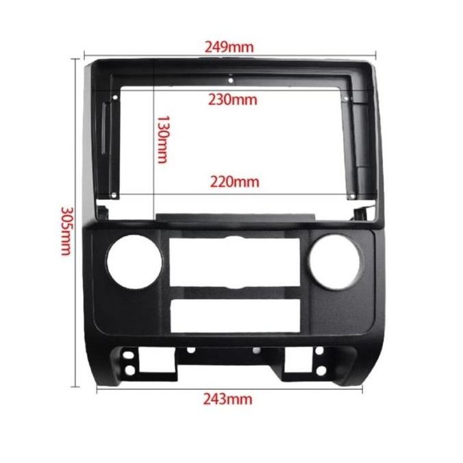 Frame panel Headunit 2 din 9 inch Ford Escape 2009 hitam