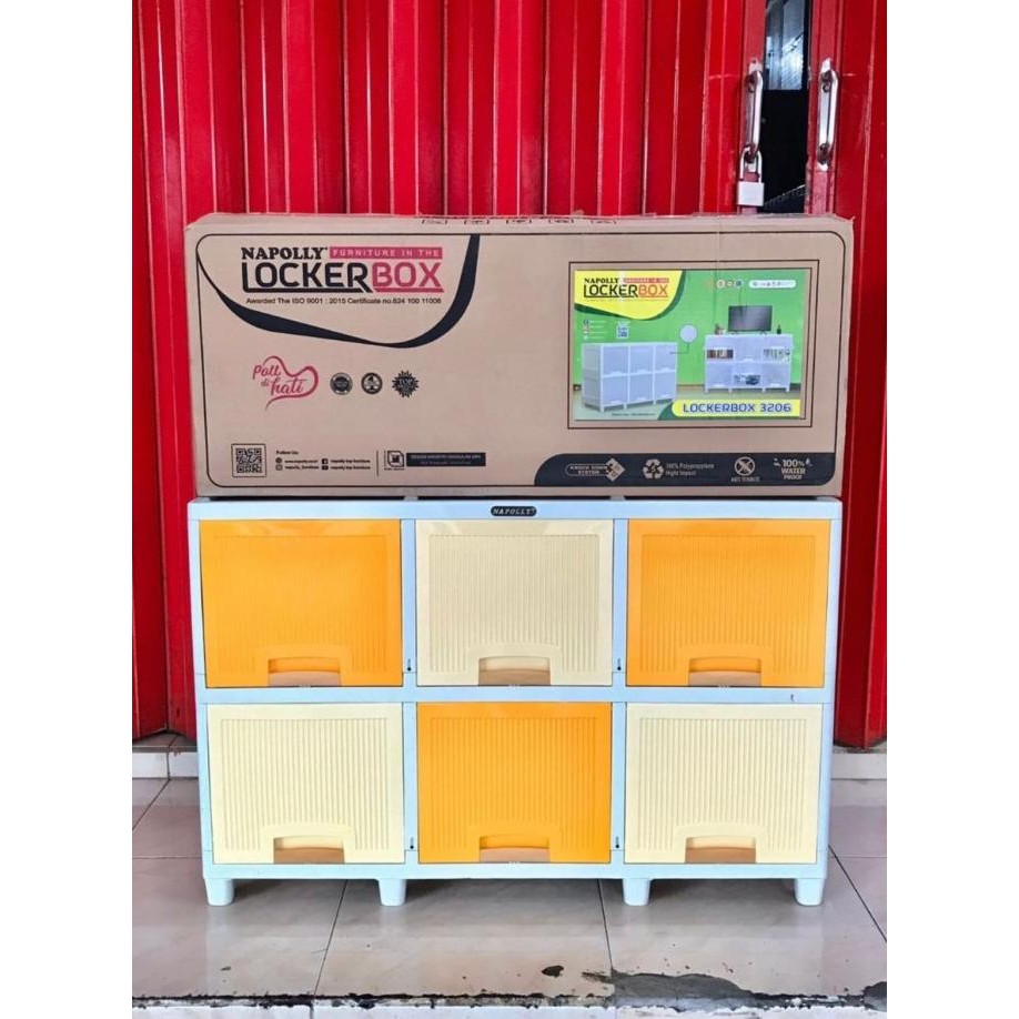 

TERMURAH - Lemari Plastik Napolly Locker Box LB-3206 Susun 2 Rak Serbaguna